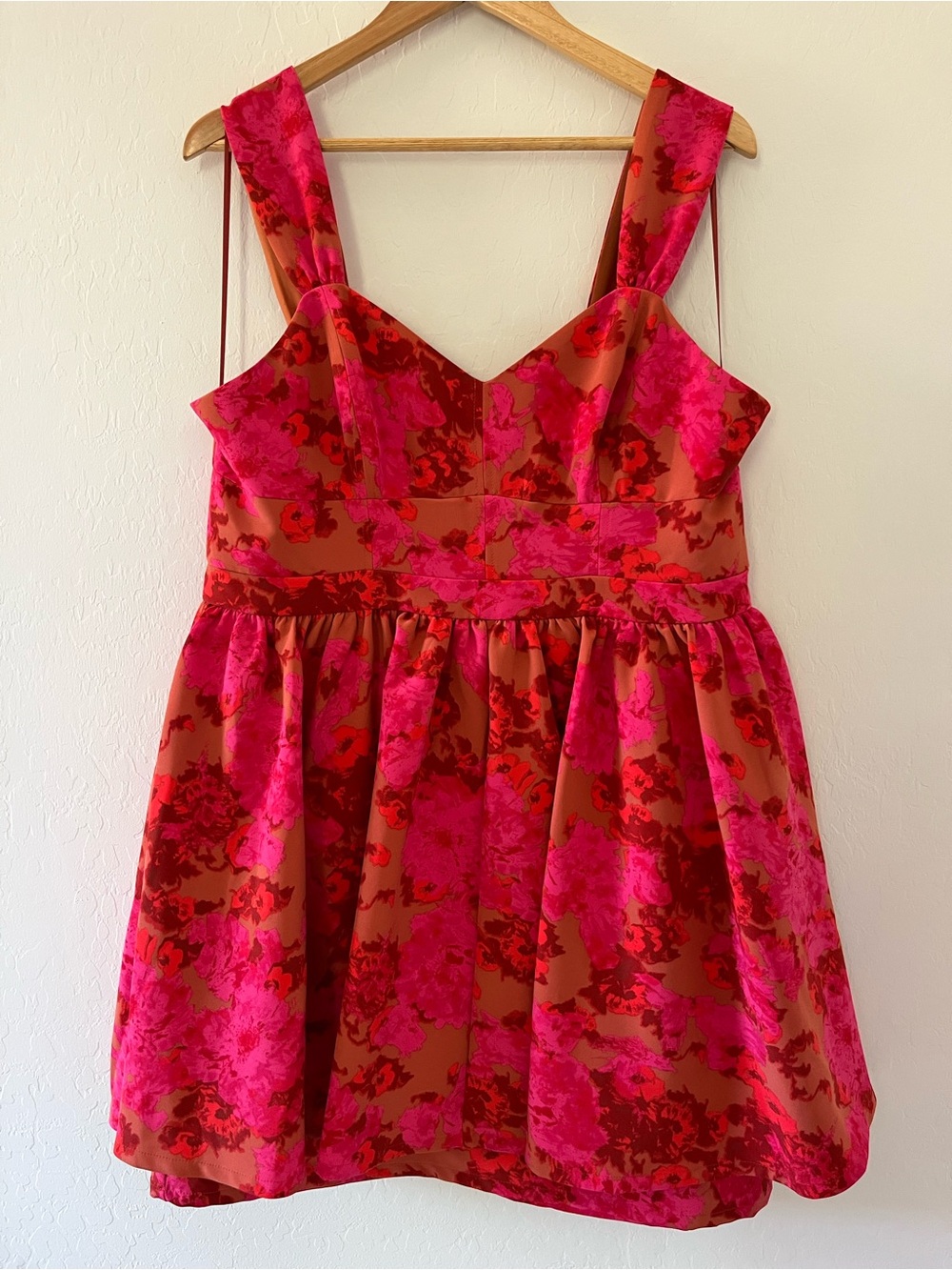 Chelsea28 Women’s Pink and Red Floral Party Cocktail Dress Size XL with Pockets